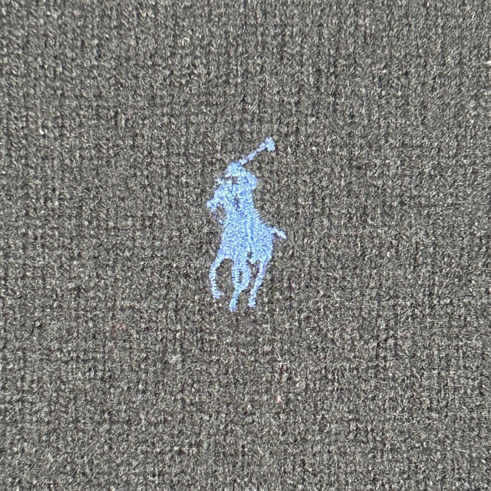 Polo Ralph Lauren Mens V-Neck Sweater Black 100% Lambswool Blue Pony Logo Large - Picture 5 of 12